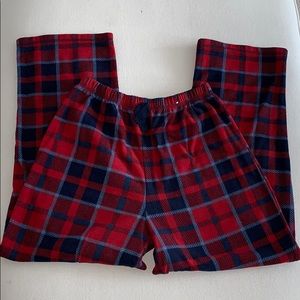 Boys fleece PJs red/blue plaid